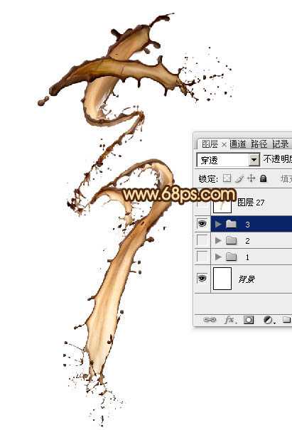 ‘Photoshop设计制作浓情动感的七夕巧克力喷溅字‘