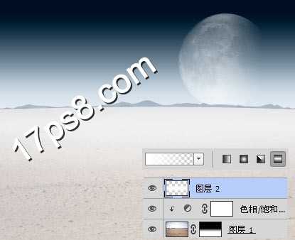 ‘photoshop合成在荒野星球沙漠中一头变异的野牛独自矗立的场景‘