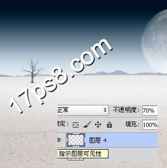 ‘photoshop合成在荒野星球沙漠中一头变异的野牛独自矗立的场景‘