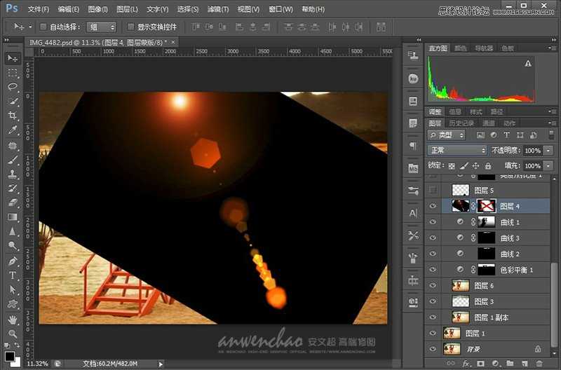 ‘Photoshop调出湖边婚纱照调制出日落夕阳景色‘