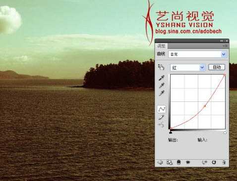 ‘Photoshop调出风景照片经典暗调青红色‘
