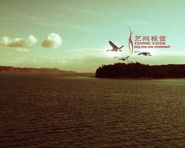 ‘Photoshop调出风景照片经典暗调青红色‘