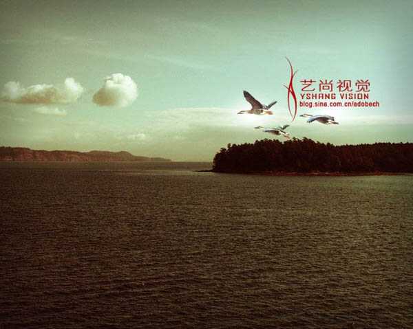 ‘Photoshop调出风景照片经典暗调青红色‘