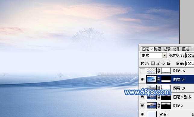 ‘Photoshop将婚片打造出唯美的梦幻冬季雪景效果‘
