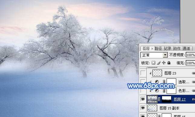 ‘Photoshop将婚片打造出唯美的梦幻冬季雪景效果‘