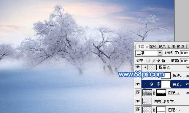 ‘Photoshop将婚片打造出唯美的梦幻冬季雪景效果‘