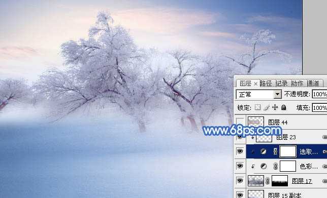 ‘Photoshop将婚片打造出唯美的梦幻冬季雪景效果‘