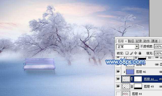 ‘Photoshop将婚片打造出唯美的梦幻冬季雪景效果‘