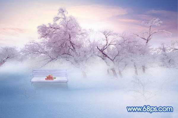‘Photoshop将婚片打造出唯美的梦幻冬季雪景效果‘