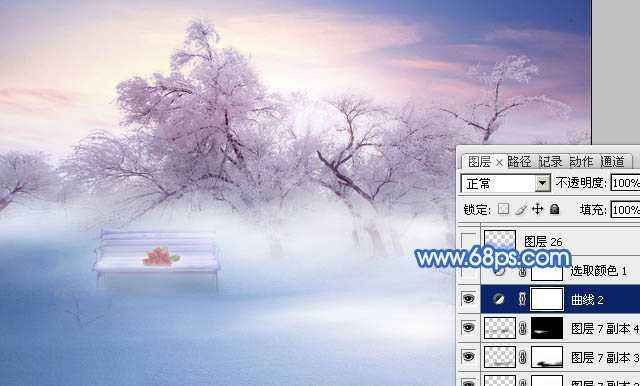 ‘Photoshop将婚片打造出唯美的梦幻冬季雪景效果‘