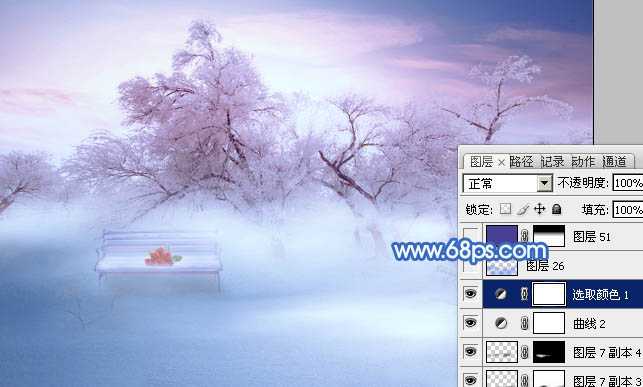 ‘Photoshop将婚片打造出唯美的梦幻冬季雪景效果‘