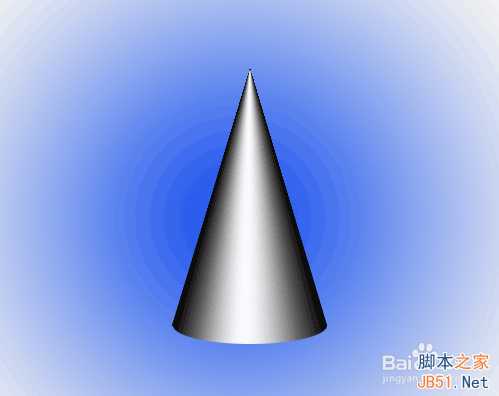 ‘PS使用渐变工具画一个立体圆锥‘