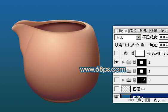 ‘Photoshop设计制作一个逼真精致的陶瓷茶壶‘