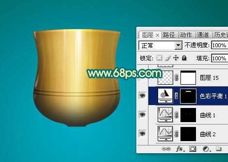 ‘Photoshop制作逼真华丽的金色奖杯‘