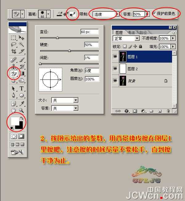 ‘Photoshop利用背景橡皮擦工具抠郁金香‘