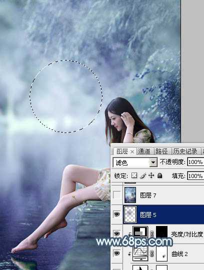 ‘Photoshop将河边美女图片打造唯美的淡冷色‘
