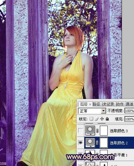 ‘Photoshop将窗户上女孩图片调制出柔美的橙蓝色‘
