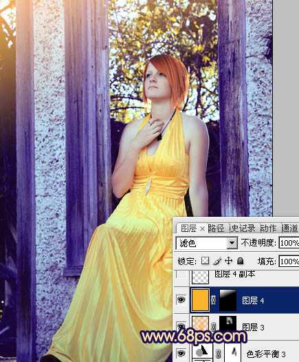 ‘Photoshop将窗户上女孩图片调制出柔美的橙蓝色‘
