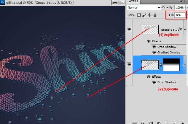 ‘Photoshop设计制作非常绚丽的彩块透视字‘