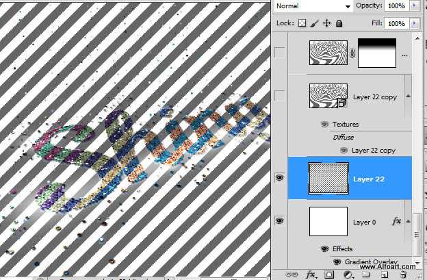 ‘Photoshop设计制作非常绚丽的彩块透视字‘