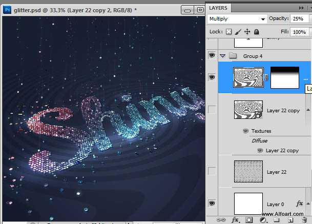 ‘Photoshop设计制作非常绚丽的彩块透视字‘