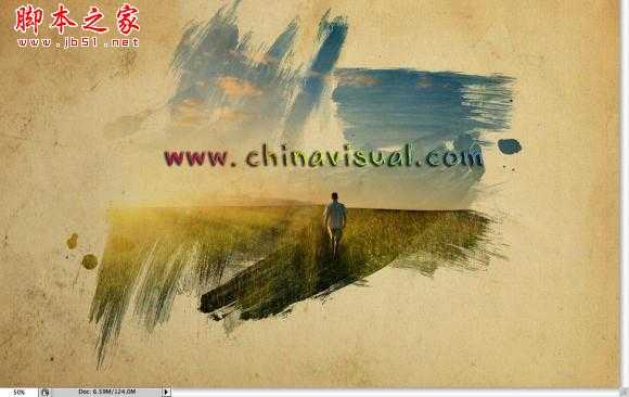 ‘photoshop利用画笔快速制作写意水彩画‘