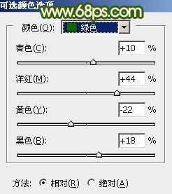 ‘Photoshop为草地人物图片打造暗调中性黄绿色‘