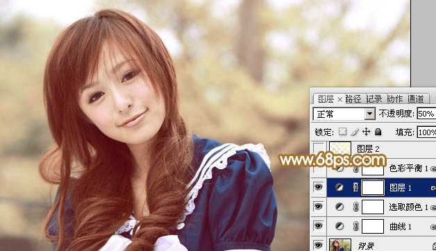 ‘Photoshop将逆光外景人物图片打造出唯美的淡黄色效果‘