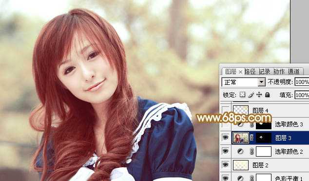 ‘Photoshop将逆光外景人物图片打造出唯美的淡黄色效果‘