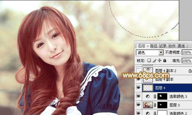‘Photoshop将逆光外景人物图片打造出唯美的淡黄色效果‘