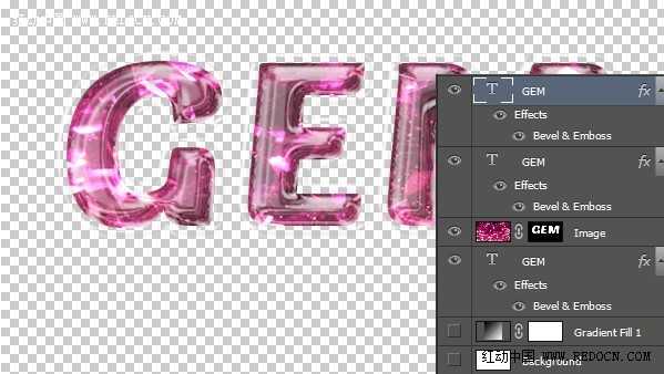 ‘Photoshop设计打造出通透泡泡紫色宝石字‘