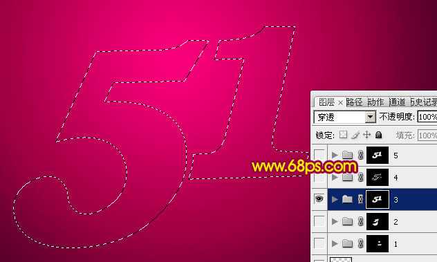 ‘Photoshop设计制作华丽的五一金色花纹浮雕立体字‘