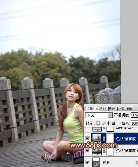 ‘Photoshop将外景美女图片调出柔和的中性暖色调‘