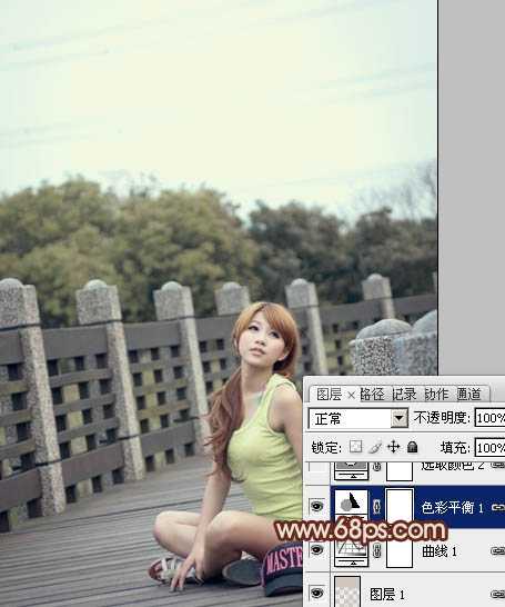 ‘Photoshop将外景美女图片调出柔和的中性暖色调‘