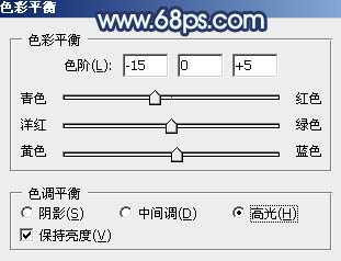 ‘Photoshop为坐树枝上的美女调制出小清新的蓝黄色‘