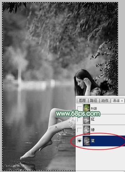 ‘Photoshop打造唯美的古典淡绿色外景人物图片‘