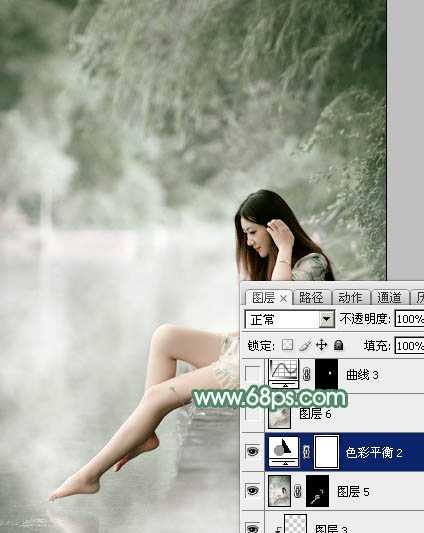 ‘Photoshop打造唯美的古典淡绿色外景人物图片‘