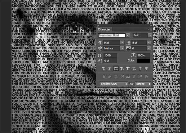 ‘photoshop利用置换滤镜快速制作密密麻麻的文字人像‘