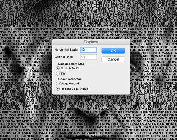 ‘photoshop利用置换滤镜快速制作密密麻麻的文字人像‘