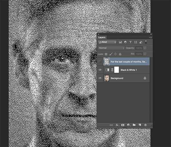‘photoshop利用置换滤镜快速制作密密麻麻的文字人像‘