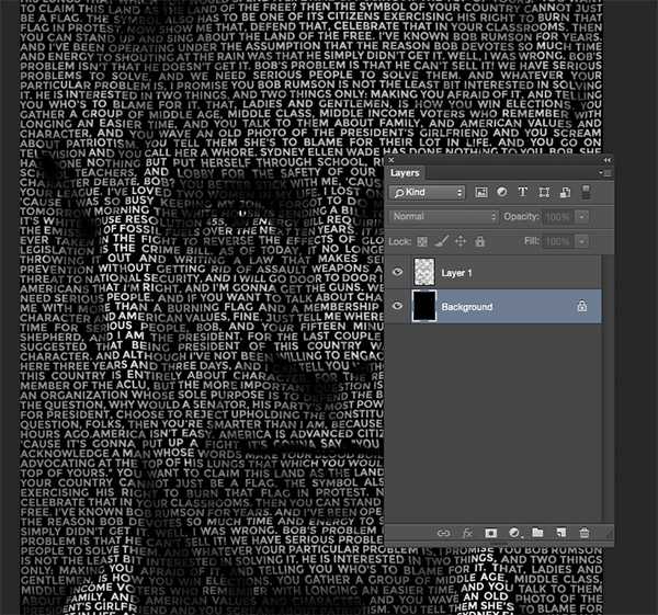 ‘photoshop利用置换滤镜快速制作密密麻麻的文字人像‘