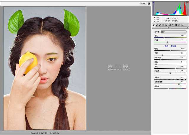 ‘CR结合PS为美女增加清新甜美的彩妆‘