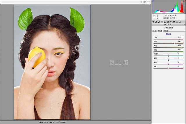 ‘CR结合PS为美女增加清新甜美的彩妆‘