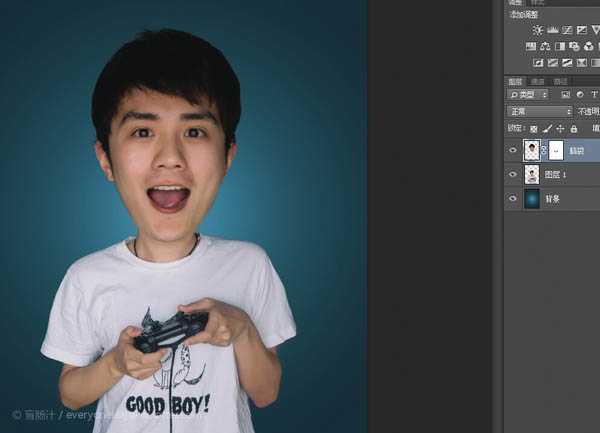 ‘Photoshop将帅哥头像转为可爱的Q版大头像‘