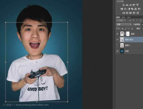 ‘Photoshop将帅哥头像转为可爱的Q版大头像‘