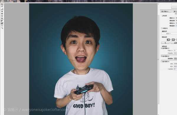 ‘Photoshop将帅哥头像转为可爱的Q版大头像‘