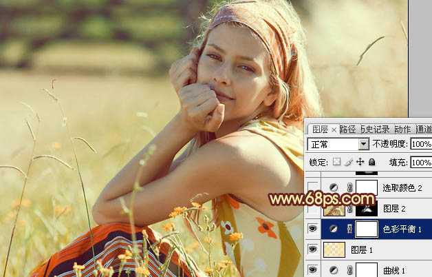 ‘Photoshop将外景图片调成柔和的橙绿色‘