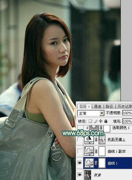 ‘Photoshop将街道人物图片调制出暖色逆光效果‘