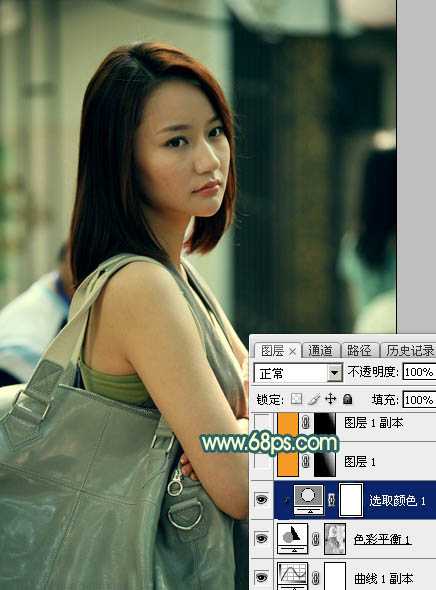 ‘Photoshop将街道人物图片调制出暖色逆光效果‘