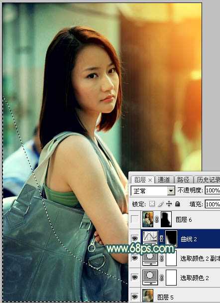 ‘Photoshop将街道人物图片调制出暖色逆光效果‘